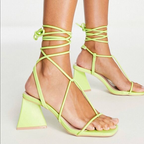 ASOS Shoes - ASOS Raid Gorgeous lime green lace up sandals